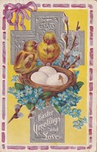 Easter Two Chicks on a Nest 1912 Postcard D42 - £2.39 GBP