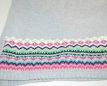 Carters Baby Blanket sweater knit gray Pink Green white fair aisle excel... - £14.70 GBP