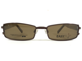 EasyClip Eyeglasses Frames MOD P6076 10 Brown Chevron with Clip Ons 51-18-135 - £43.94 GBP