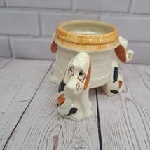VTG All Round 3 Basset Hound Dog Planter Early Japan Black White Brown *... - $14.25