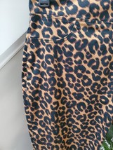 Terra &amp; Sky Brown Leopard Print Casual Flat Front High Rise Skinny Pants Size 2X - £22.12 GBP