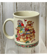 Teddy Bear Christmas Mug 1984 Lucy and Me Rigg Enesco Presents Tree - $299.50 MXN