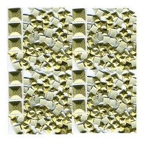 SQUARES Faceted Rhinestuds 5mm Glitter GOLD Hot Fix 1gr - £8.92 GBP