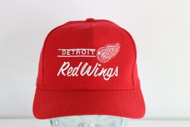 Vintage 90s Annco Pro Model Spell Out Script Detroit Red Wings Snapback Hat Wool - £79.09 GBP