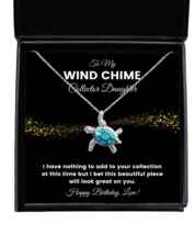 Necklace Birthday Present For Wind Chime Collector Daughter - Jewelry Turtle  - £39.92 GBP