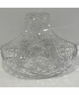 Vintage Lead Diamond Crystal Glass Fruit Candy Basket Bowl Handled 7&quot; x ... - $231.48 MXN