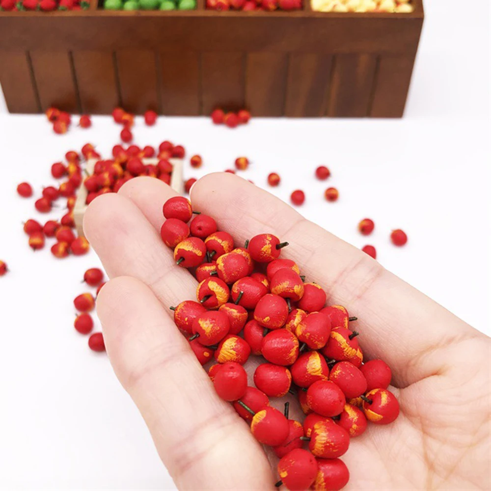 10Pcs 1/12 Dollhouse Miniature Accessories Mini Resin Apple Simulation Fruit - £9.70 GBP