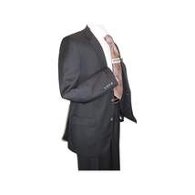 Mens Wool Cashmere Black Stripe Business Suit Giorgio Cosani Two Button 910 image 3