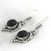925 Sterling Silver Handmade Round Black Onyx Gemstone Earrings BES-1201 Gift - £16.02 GBP