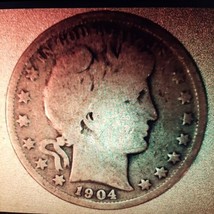 ½ Half Dollar Barber 90% Silver U.S Coin 1904 P Philadelphia Mint 50C KM... - £33.85 GBP