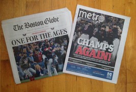 Red Sox 2018 World Series Champions 10/29 Boston Globe &amp; Boston Metro  Set - £15.52 GBP