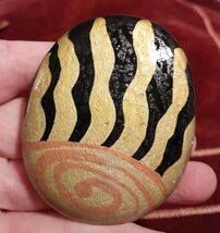Day &amp; Night Painted ROCK Double Sided Desk Decor Gift Basket Collections... - $7.45