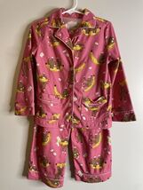 Nick and Nora pink sock monkey two piece fleece pajama 4T - $16.99