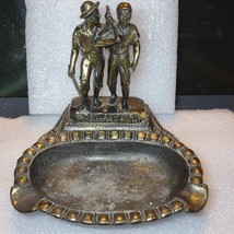 Antique Handmade Brass Tom Sawyer~Huckleberry Finn 1 of a kind tray~Dish... - £146.82 GBP