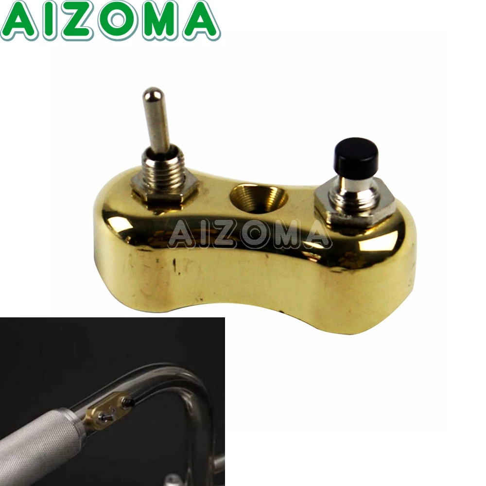 Motorcycle brass 7 8 or 1 handlebar mini switch block control on off push button for thumb200