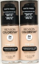 2 Ct Revlon 1 Oz Colorstay 110 Ivory SPF 15 Combination Oily Skin 24hr M... - £17.27 GBP