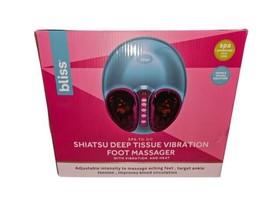 Bliss Spa To Go Shiatsu Deep tissue Vibration &amp; Heat Foot Massager Blue/... - $47.50