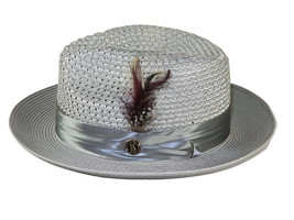 Men&#39;s Summer Spring Braid Straw Style Hat By Bruno Capelo Julian JU909 Silver - £43.24 GBP