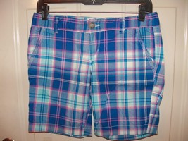 AEROPOSTALE Multi-Colored Plaid Bermuda Board Shorts Size 3/4 Women&#39;s - £16.07 GBP