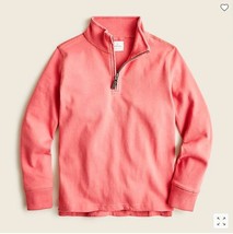 New Crewcuts Boys Orange Long Sleeve Half Zip Cotton Popover Sweatshirt Sz 10 - £23.32 GBP