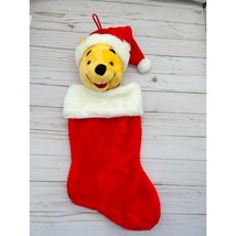 Vintage Disney Winnie the Pooh 3D Head Plush Christmas Stocking Toy Decor - £17.00 GBP