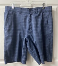 Hang Ten Men&#39;s  34 Blue Plaid Stretch Lightweight  Shorts - £13.28 GBP