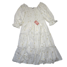 NWT Ivy City Co. Midsummer Nights Midi in White Gold Star Smocked Dress XXL - £65.54 GBP