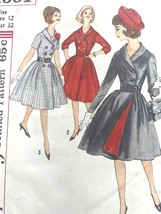 Simplicity Sewing Pattern 4591 Coat Dress Full Skirt Size 12 PARTIAL CUT - $14.39