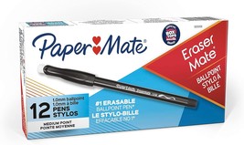 Medium Point, Black, Box Of 12, Erasermate Erasable Pen By Paper Mate. - $21.95