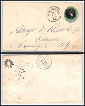1870s/80s US Cover - Burlington, Pennsylvania to Elmira, New York Q16 - £2.31 GBP