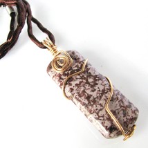 Wire wrapped rhodonite pendant Necklace casual Fashion Jewelry For women - £12.06 GBP