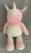 The Manhattan Toy Company Plush Pink Sleeping Unicorn 15&quot; Baby Toy Lovey Sewn - £12.58 GBP
