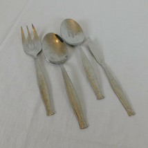 Lot of 4 Oneida Ambiance 18/10 Stainless Pierced Spoon Serving Fork Butt... - £12.12 GBP