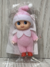 Christmas mini pink baby elf doll figure decor tiny - $9.36