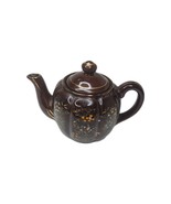 VINTAGE 1930&#39;s Brown Tea Pot From JAPAN w/ Hand Painted Floral Pattern - $216.78 MXN