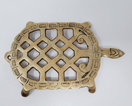 Brass Turtle Trivet Hot Pad Footed Tortoise Plant Stand Home Wall Decor VTG - £10.19 GBP