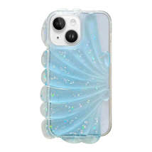 For iPhone 14 Glitter Shell Texture Epoxy TPU Phone Case(Blue) - £13.86 GBP