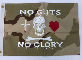 Flappin&#39; Flags &quot;No Guts No Glory&quot; Pirate 12&quot; X 18&quot; Flag Double Sided Print Camo - £13.13 GBP