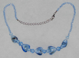 Antique Safari Murano Gold Inlaid Hand Blowen Blue Glass Bead Necklace 17- 19 - £19.67 GBP