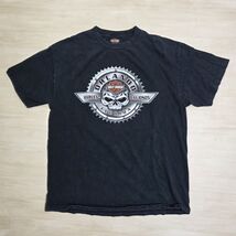 Harley Davidson Orlando Florida Skull Men Black  Shirt Skull Gear Size XL - $19.79