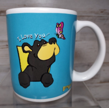 Bearfoots Jeff Fleming Big Sky Carvers I Love You Bear Ceramic Coffee Mug Blue - £7.11 GBP