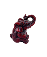 Red Resin Miniature Elephant Figurine - £10.09 GBP