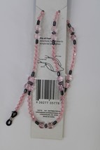 Sun Tropez Beaded Eyeglass Cord Clear Pink Lead Colors Silver Color Trim New - £6.82 GBP