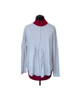 Gibsonlook Top Grey Women Waffle Knit Henley Raw Hem Mixed Rib Size Small - $33.66