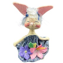 Vintage Annalee Spring Girl Bunny 1991 7 inches Easter Bunny Flowers - £19.47 GBP