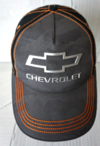 Choko Authentics Chevrolet Ball Cap Silver Logo Orange Stitching Grey Camo Black - £19.53 GBP