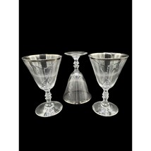 Vintage MCM Water Goblet Platinum Trim Debut by Bryce Set of 3 Glasses - £27.23 GBP