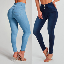 High Waist Jeans Women&#39;S Skinny Trousers Tight Stretch Shaping and Hip Lifting P - £22.81 GBP+