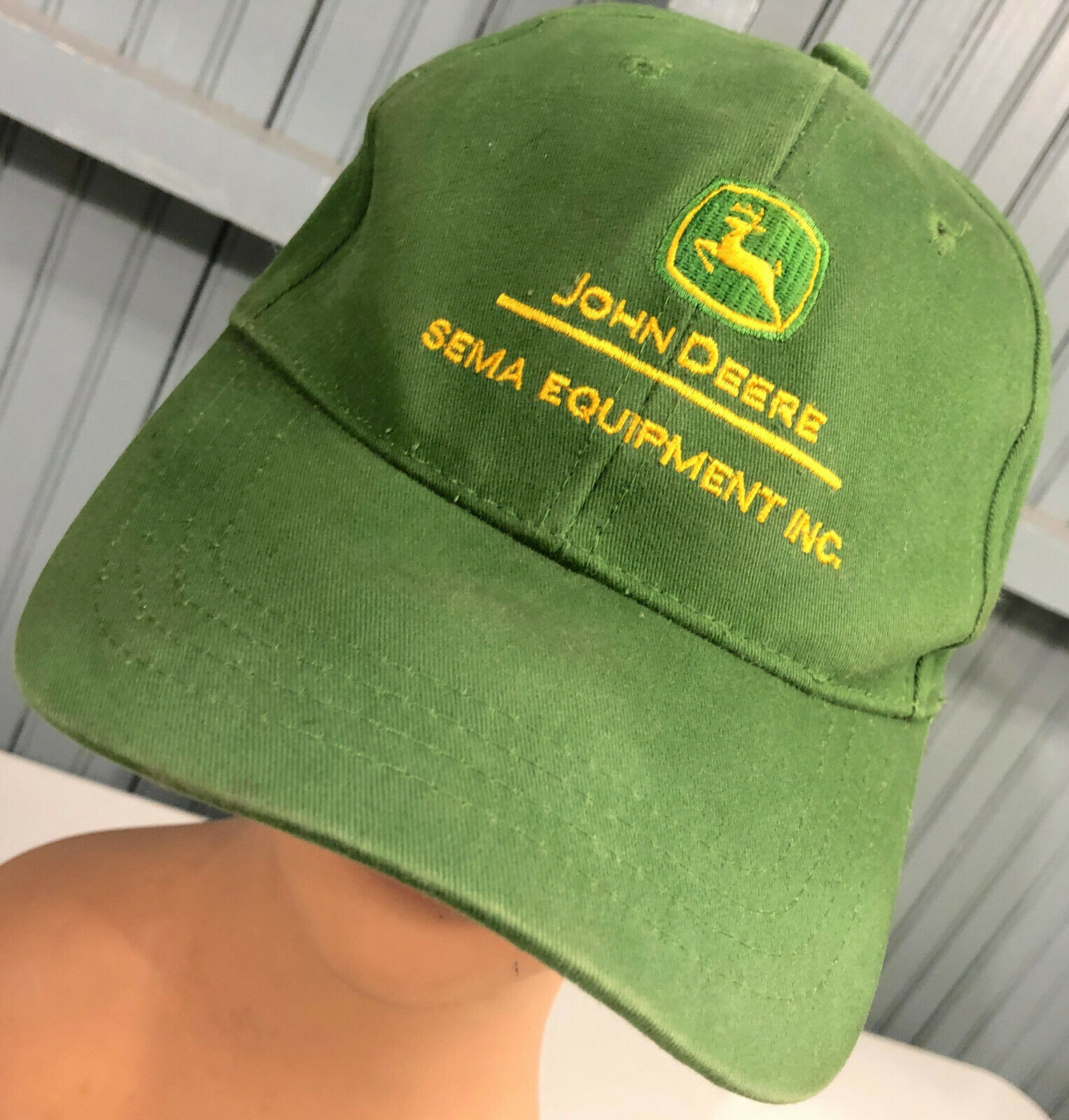 John Deere Tractor Sema Equipment Strapback Green Baseball Hat Cap - £12.49 GBP