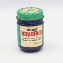 Vicks Vapo Rub Blue Glass Bottle Jar Advertising - $10.39